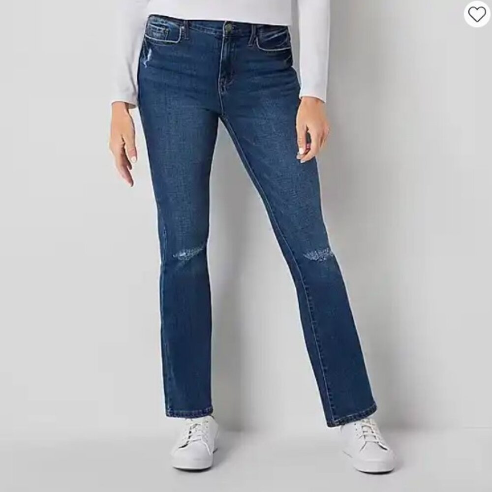 a.n.a Womens High Rise Flare Jean - Med Wash